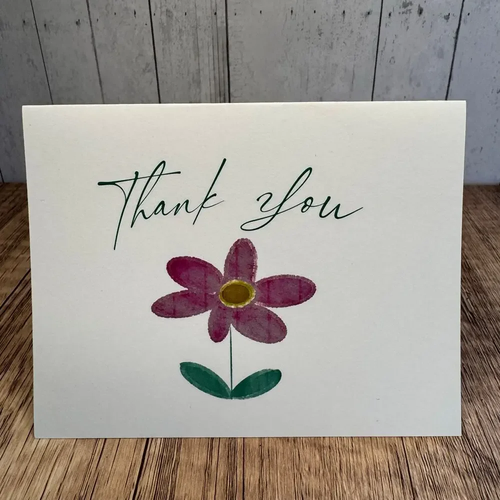 Thank You Cards Custom Thank You Note Cards Handcrafted Art Flowers Graphic Art
